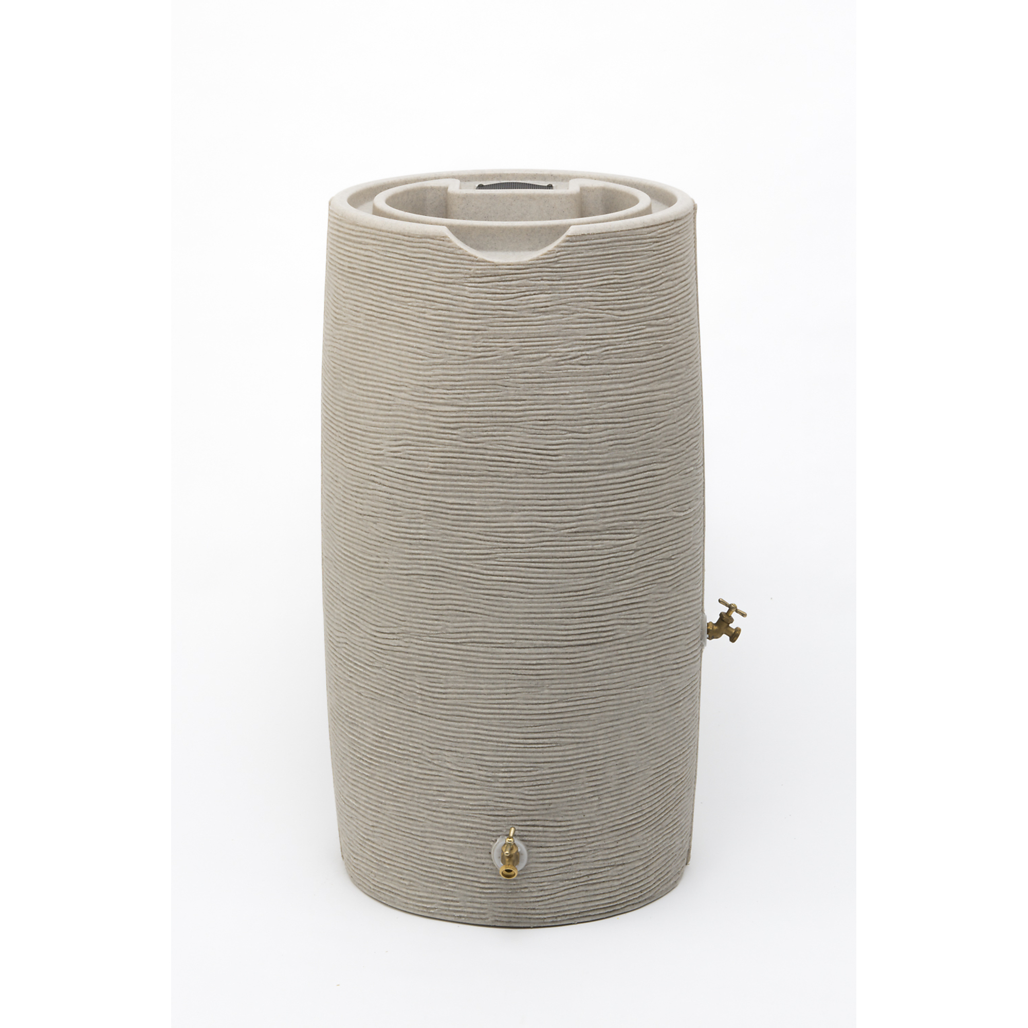 Good Ideas Impressions Stone Rain Saver Barrel — 65 Gal., Sandstone, Model# IMP-STONE65-SAN